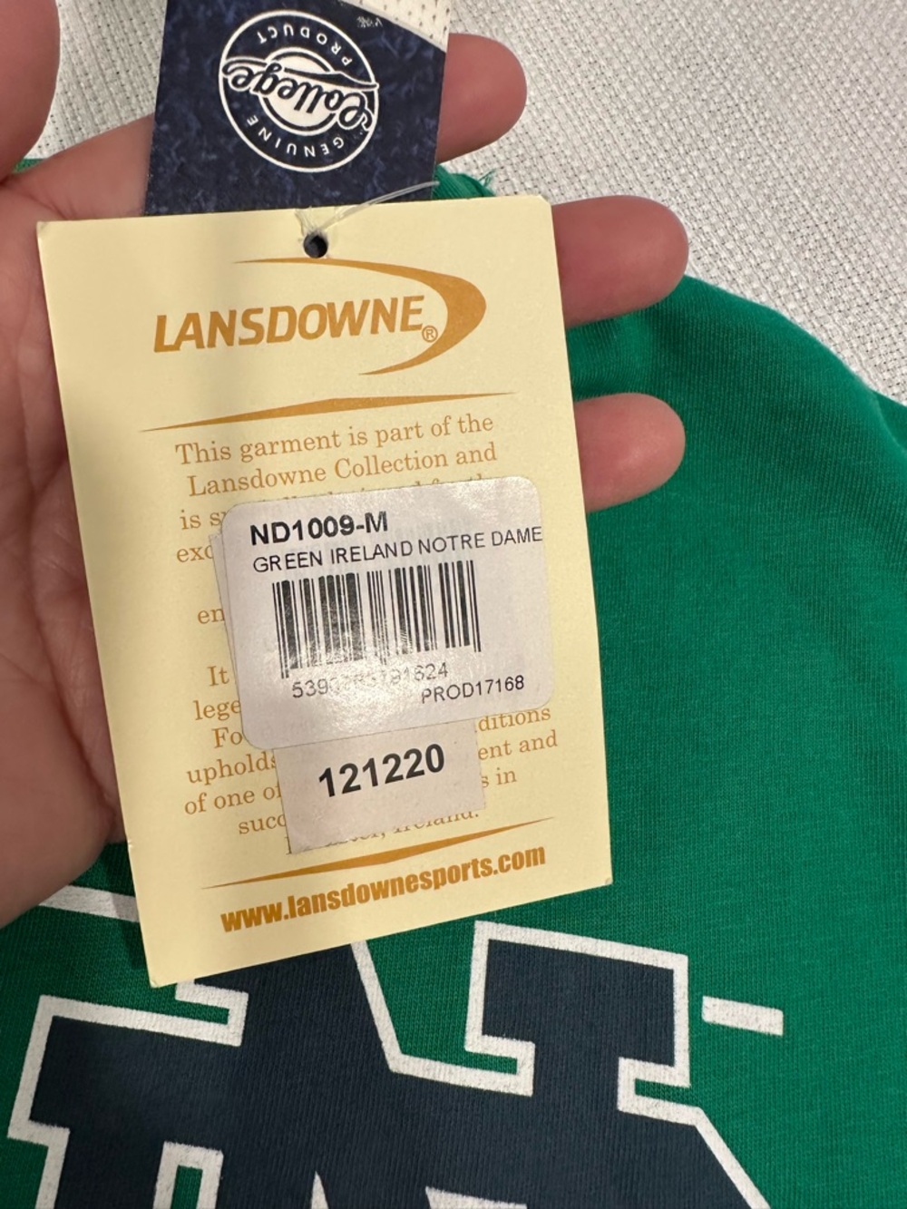 Genuine Merchandise Notre Dame Green 'IRELAND' Graphic Tee - Picture 6 of 8